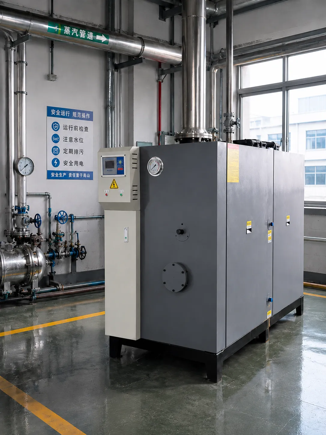 NSZS0.3-0.8-Q 0.3吨燃气蒸汽发生器室内背侧面产品外观